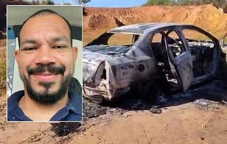 URGENTE: Motorista de aplicativo é encontrado morto com mãos amarradas no Paiaguás; carro e vítima também foram incendiados em Várzea Grande