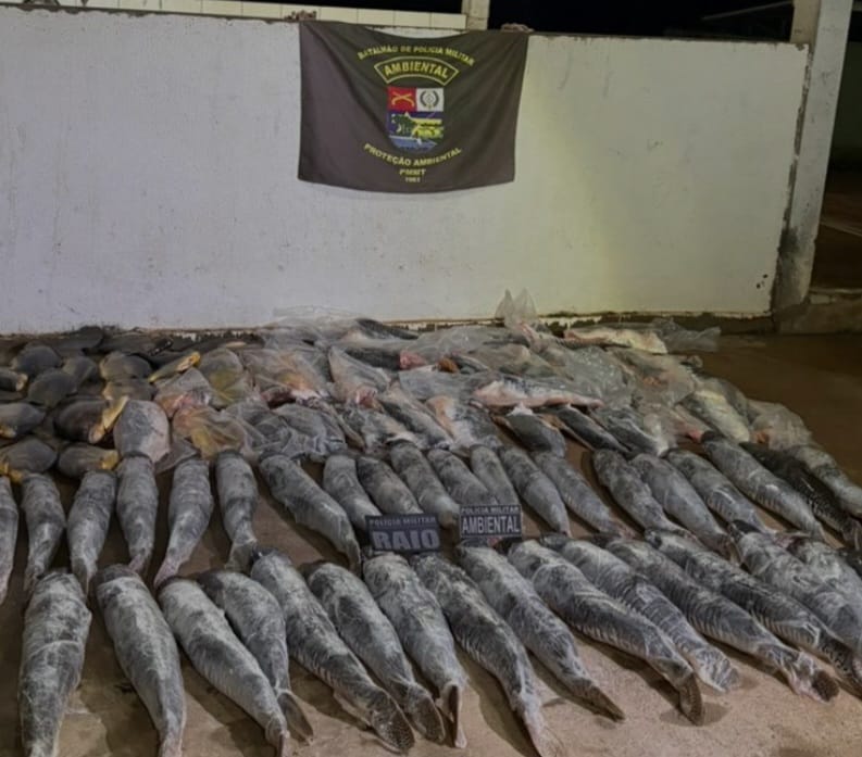 Homem é preso com mais de 340 kg de pescado ilegal durante bloqueio em Cuiabá