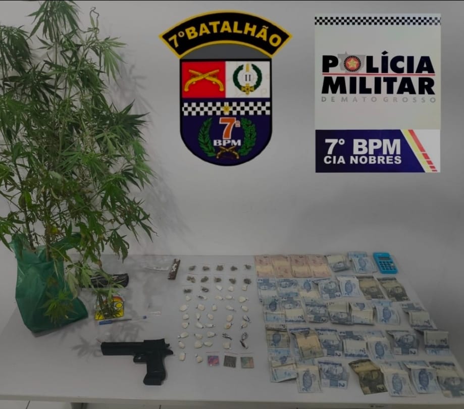 Suspeito é preso com drogas e plantação de maconha; comparsas fogem