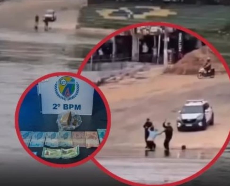 TRAFICANTE SE JOGA EM RIO COM MOTO PARA ESCAPAR DA PM DURANTE PERSEGUIÇÃO EM MT
