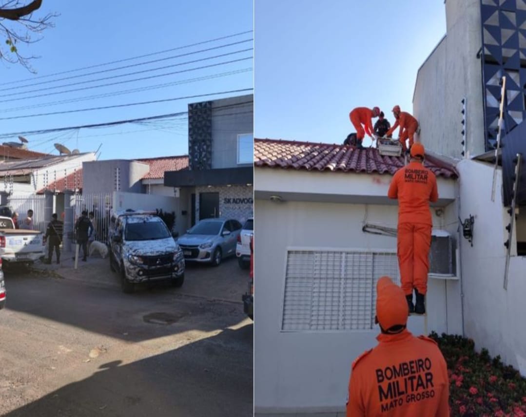 ASSALTANTE MORRE EM CIMA DE TELHADO APÓS INVASÃO A CASA DE TENENTE-CORONEL DA PM EM CUIABÁ