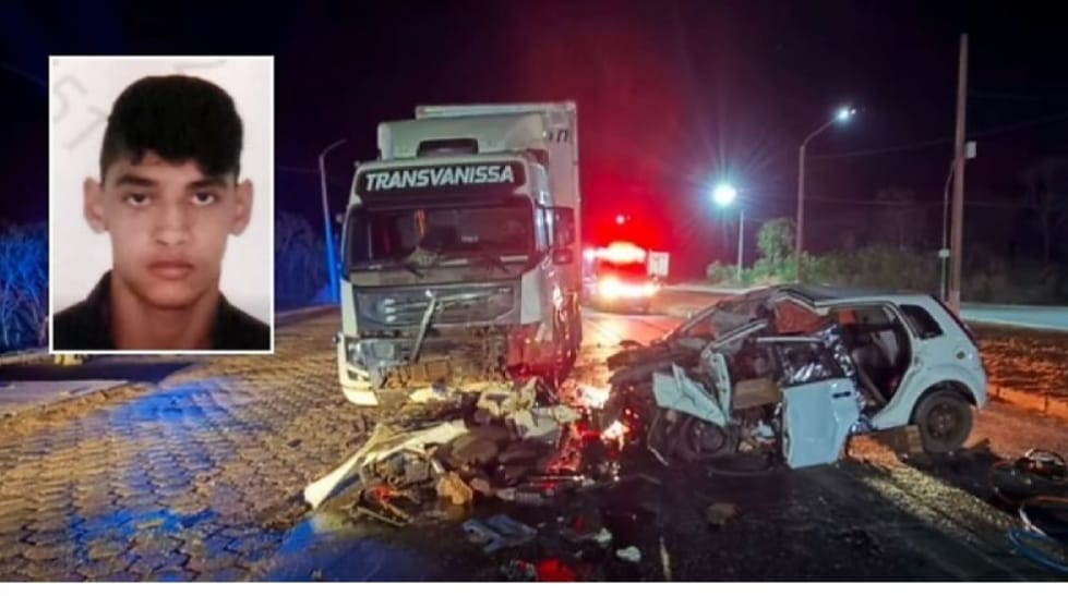 Tragédia na BR-364: jovem morre preso às ferragens após colisão frontal com carreta