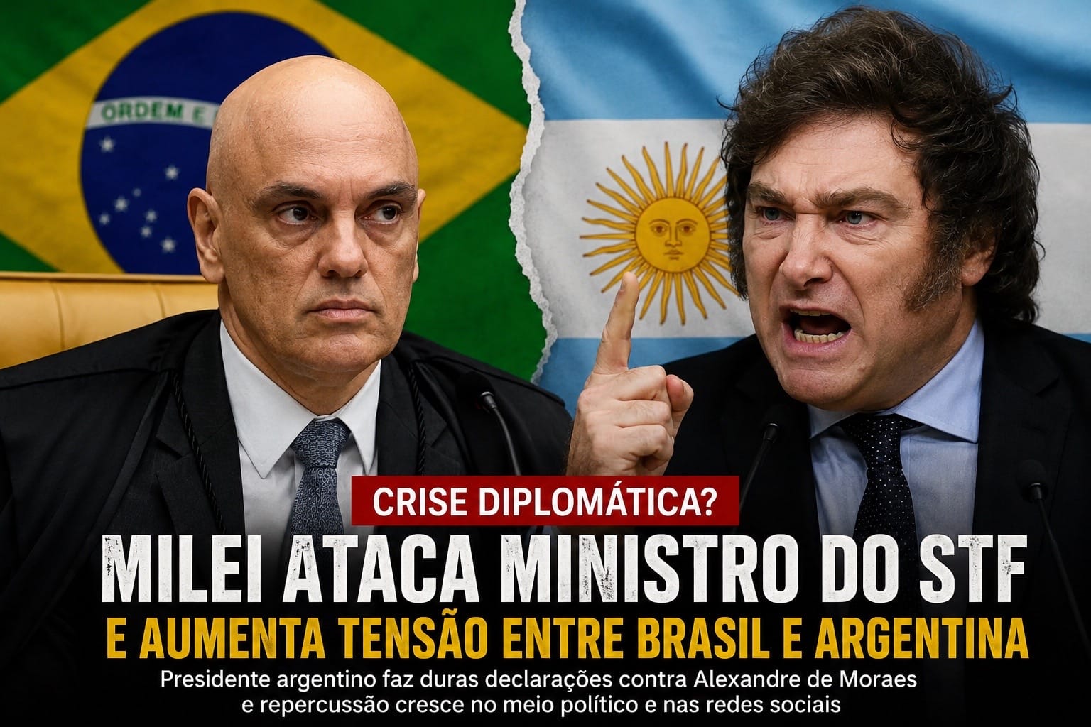 MILEI ATACA MORAES, GERA CRISE DIPLOMÁTICA E É REBATIDO PELO STF