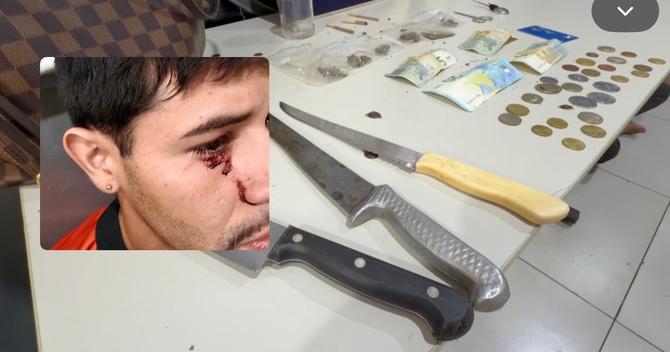 Briga entre ex-companheiros termina com ferido, facas apreendidas e maconha localizada em Várzea Grande