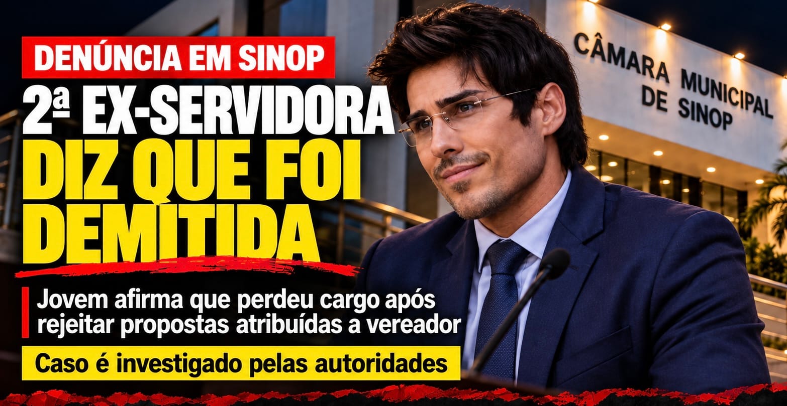Segunda mulher diz que perdeu cargo na Câmara de Sinop após rejeitar propostas sexuais atribuídas a vereador