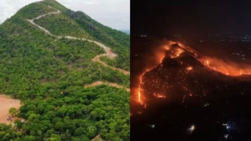Fogo transforma paisagem do Morro de Santo Antônio e deixa rastro de destruição em cartão-postal de MT