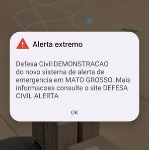 Telefones em Mato Grosso recebem alerta sonoro da Defesa Civil e assustam moradores