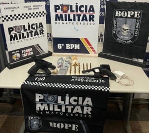 Grupo é detido com armas, munições e drogas em Cáceres; dois adolescentes têm histórico de homicídio