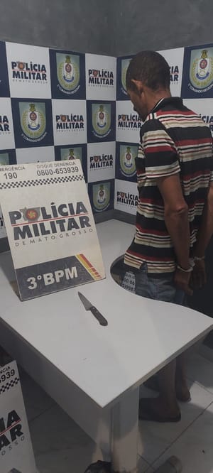 INVASOR ARMADO COM FACA É PRESO APÓS TENTAR FURTAR RESIDÊNCIA EM CUIABÁ