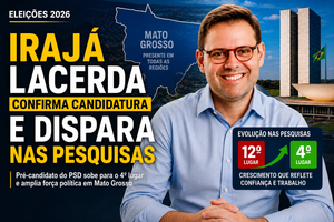 “IRAJÁ LACERDA CONFIRMA CANDIDATURA E DISPARA NAS PESQUISAS”