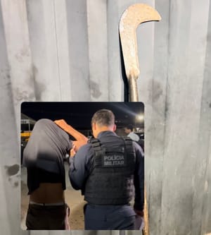 Idoso é preso após atingir vizinho com golpe de foice na cabeça em Cuiabá