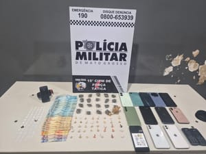‘ESCRITÓRIO DA OLX’: Força Tática prende trio e apreende drogas, 14 celulares e 58 chips em Cuiabá