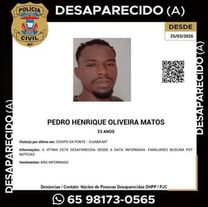 Família procura por jovem desaparecido desde março em Cuiabá