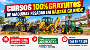 Cursos gratuitos de máquinas pesadas abrem inscrições em Várzea Grande
