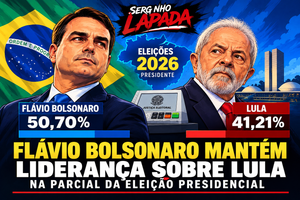 Flávio Bolsonaro mantém liderança sobre Lula na parcial da eleição presidencial