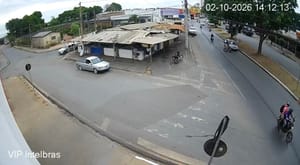 Câmera flagra acidente que matou idoso e deixou motociclista ferido na Beira Rio